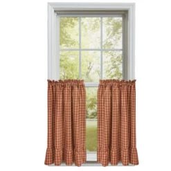 Sturbridge Wine Plaid Tiers - Ruffle 72x36