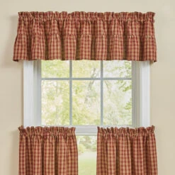 Sturbridge Wine Plaid Valance - Ruffle 72x14 -Park Designs Shop Sturbridge Wine Plaid Valance Ruffle 72x14 762242033467 image3 53482.1692132997