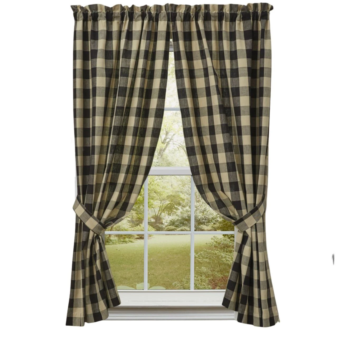 Wicklow Check Black Panels - 72x63 1 Wicklow Check Black Panels - 72x63