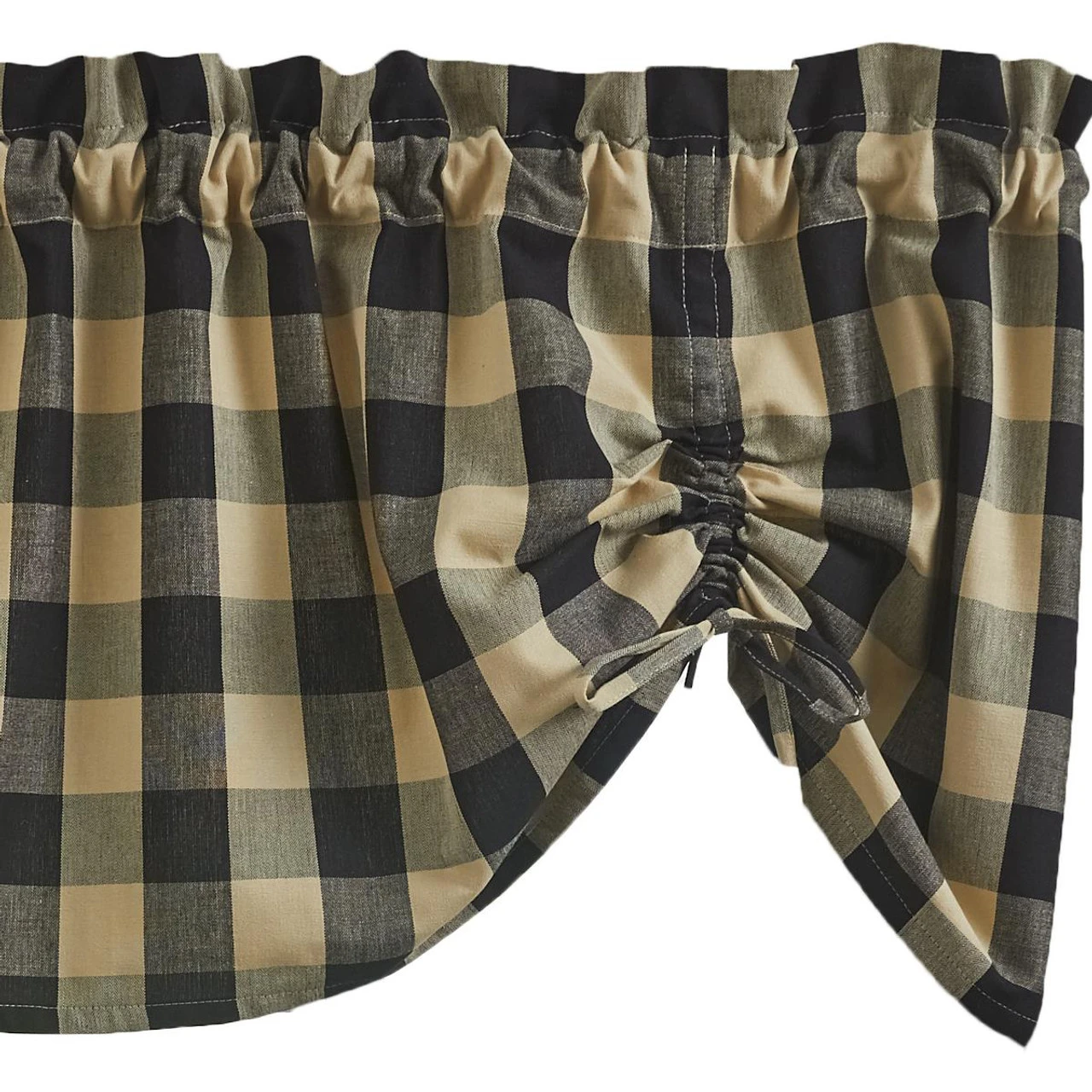 Wicklow Check Black Valance - Farmhouse 60x20 1 Wicklow Check Black Valance - Farmhouse 60x20