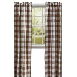 Wicklow Check Brown & Cream Panels - 72x84