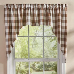 Wicklow Check Brown & Cream Swags - 72x36 6 Wicklow Check Brown & Cream Swags - 72x36 -Park Designs Shop Wicklow Check Brown Cream Swags 72x36 762242060616 image3 40760.1694613764