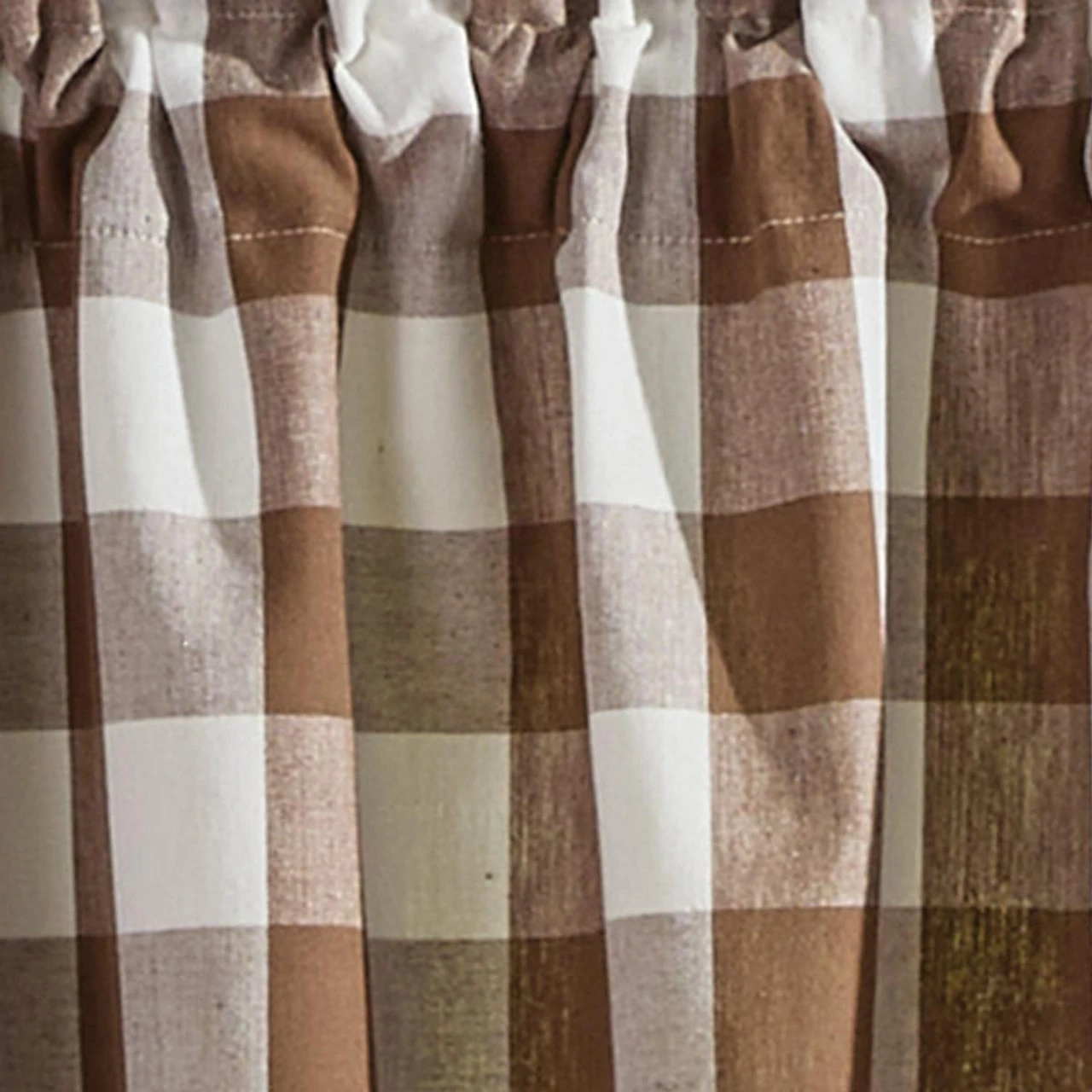Wicklow Check Brown & Cream Swags - 72x36 4 Wicklow Check Brown & Cream Swags - 72x36 - Image 4
