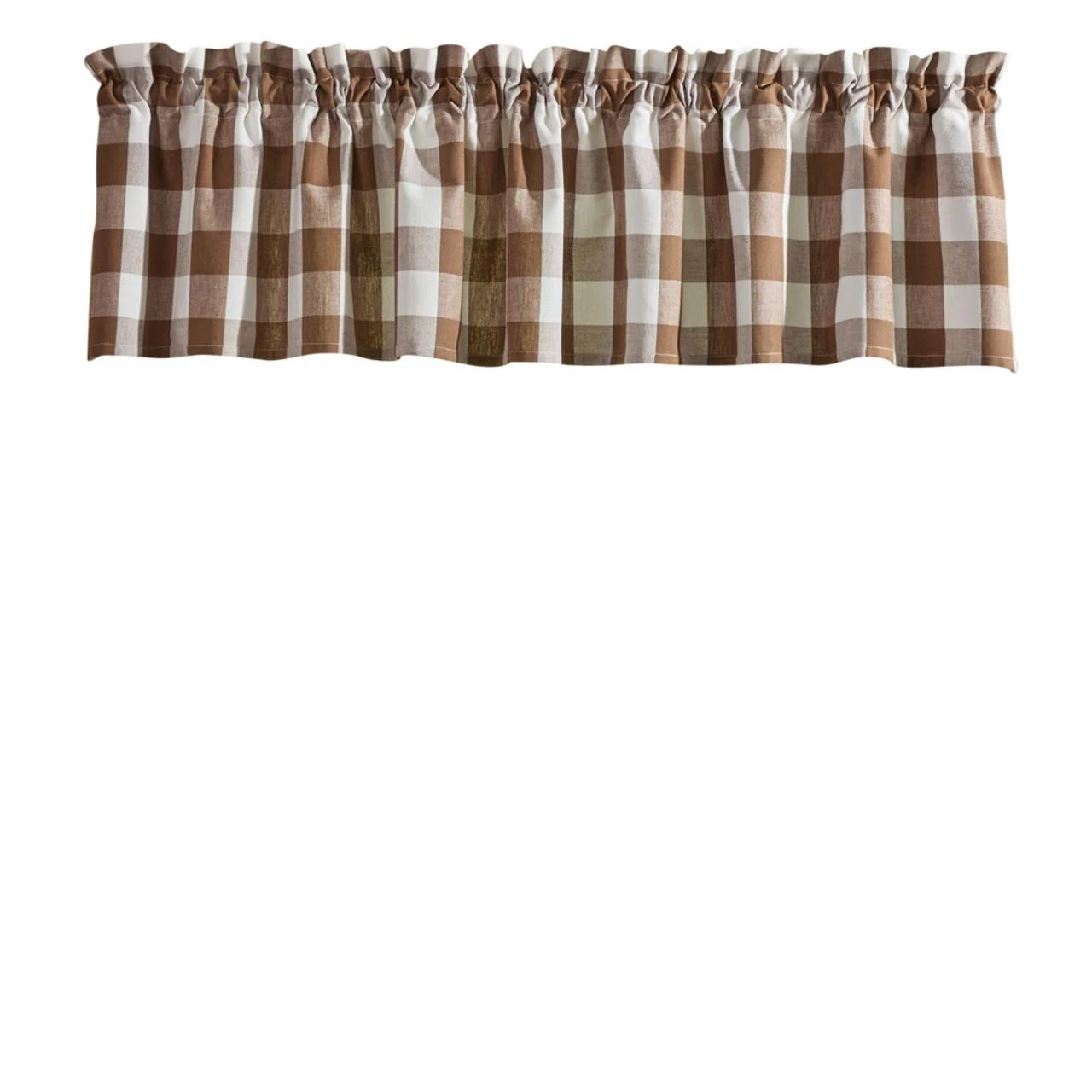 Wicklow Check Brown & Cream Valance - 72x14 2 Wicklow Check Brown & Cream Valance - 72x14 - Image 2