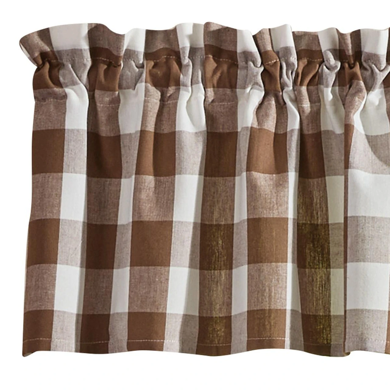 Wicklow Check Brown & Cream Valance - 72x14 4 Wicklow Check Brown & Cream Valance - 72x14 - Image 4
