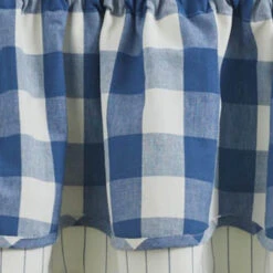 Wicklow Check China Blue Valance - Lined Layered 72x16 -Park Designs Shop Wicklow Check China Blue Valance Lined Layered 72x16 762242021976 image4 03432.1689078295