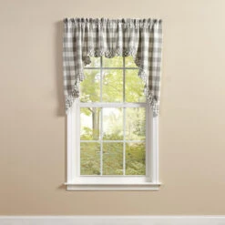 Wicklow Check Dove Swags - Ruffled 72x36 6 Wicklow Check Dove Swags - Ruffled 72x36 -Park Designs Shop Wicklow Check Dove Swags Ruffled 72x36 762242036574 image3 78011.1679681561