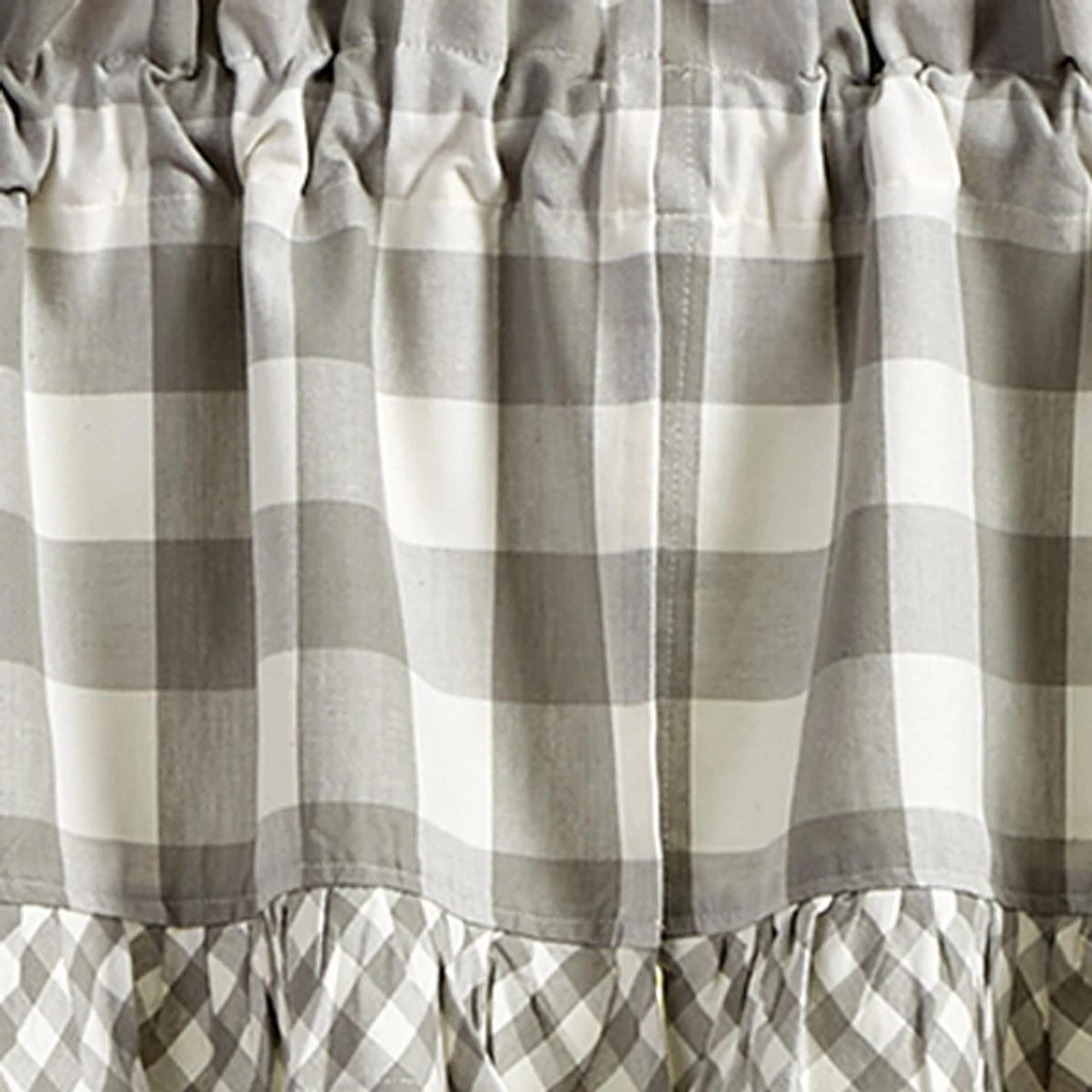 Wicklow Check Dove Swags - Ruffled 72x36 4 Wicklow Check Dove Swags - Ruffled 72x36 - Image 4