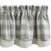 Wicklow Check Dove Valance - Lined Layered 72x16