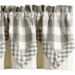 Wicklow Check Dove Valance - Point 72x15