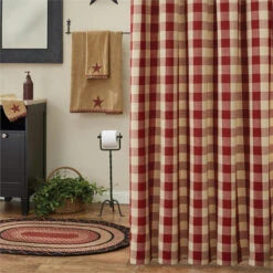 Wicklow Check Garnet Shower Curtain