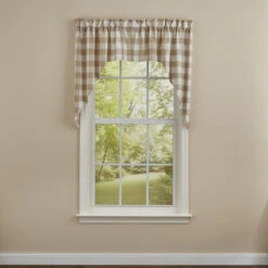 Wicklow Check Natural Swags - 72x36 -Park Designs Shop Wicklow Check Natural Swags 72x36 762242015241 image3 70437.1689074414