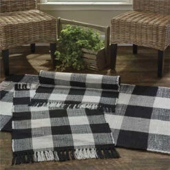 Wicklow Check Rag Rugs - Black & Cream -Park Designs Shop Wicklow Check Rag Rugs Black Cream 400000567914 image4 60834.1634892082