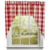 Wicklow Check Red & Cream Swags - 72x36