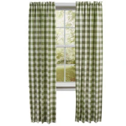 Wicklow Check Sage Panels - 72x84