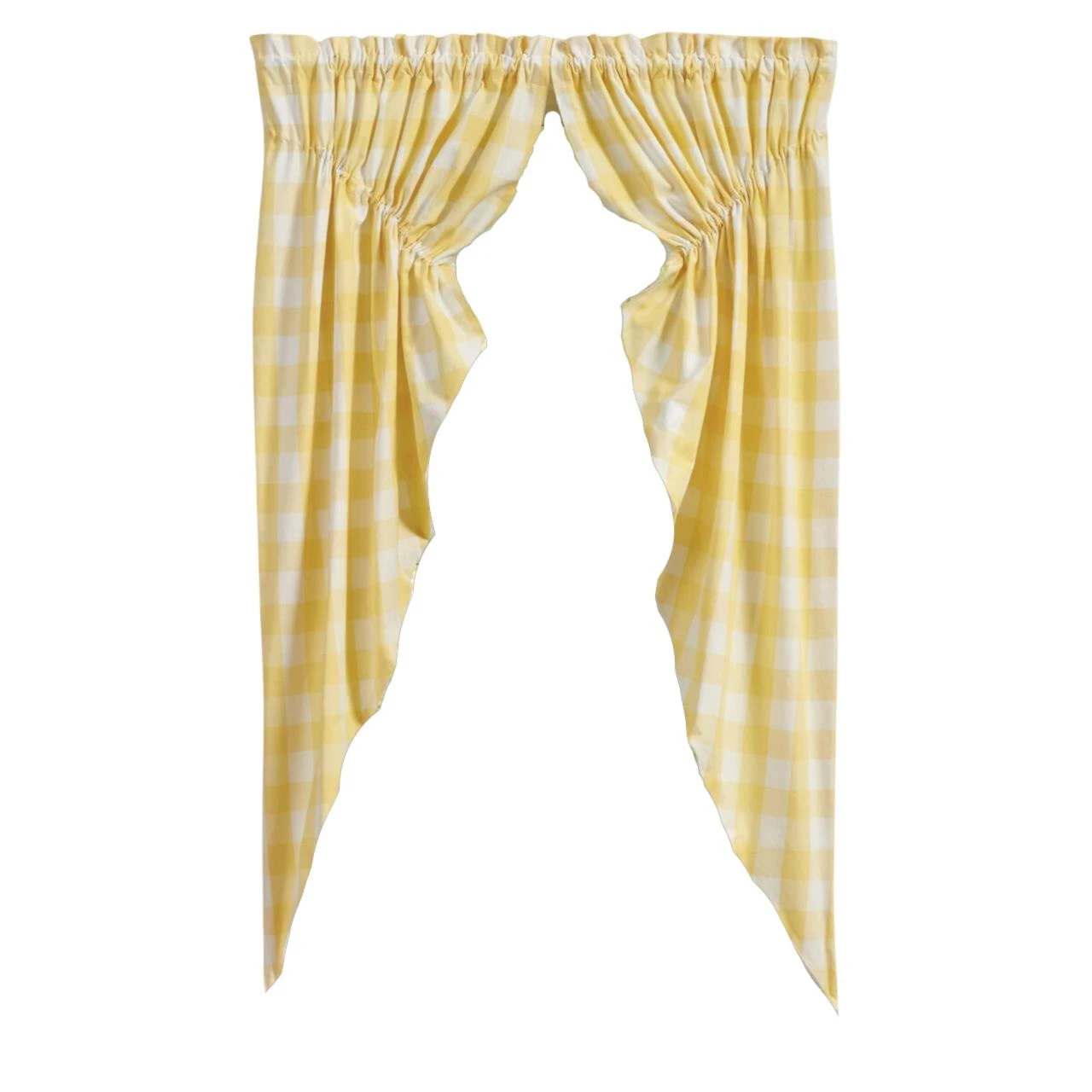 Wicklow Check Yellow Prairie Gathered Curtains - 72x63 2 Wicklow Check Yellow Prairie Gathered Curtains - 72x63 - Image 2