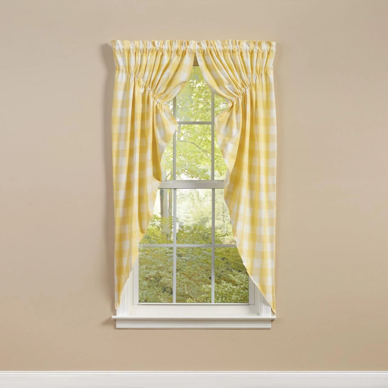 Wicklow Check Yellow Prairie Gathered Curtains - 72x63 3 Wicklow Check Yellow Prairie Gathered Curtains - 72x63 - Image 3